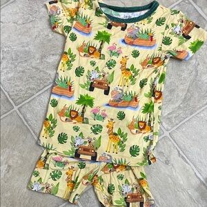 Kids Safari Print Pajamas - Yellow